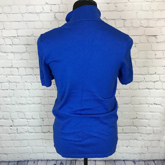 ASOS Royal Blue 1/4 Zip Knit Short Sleeve Sweater - Picture 5 of 6